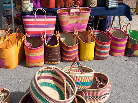 Local crafts on a market in southern Brittany