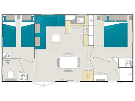 Mobilhome Super Titania - 2 chambres au camping de Ker-Lay