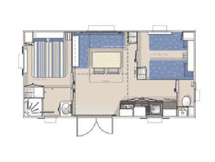 Mobilhome 2 chambres au camping de Ker-Lay à 500 m de la plage