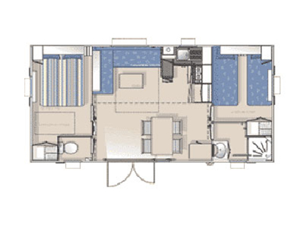 Location Mobilhome 2 chambres au camping de Ker Lay